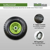 Baumarktplus Sackkarrenrad 260 x 85 mm 3.00-4 Bollerwagenrad, Luftrad