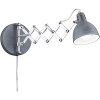 Trio R20321078 Scissor A++ to E, Wandleuchte E14, Betonfarbig,