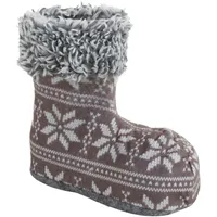 Buri Weihnachtsstiefel Nikolausstiefel Nikolausstrumpf Weihnachtsstrumpf Socke Deko grau