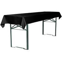 TexDeko Tischdecke für Bierzeltgarnitur 100x250cm, waschbar Schwarz