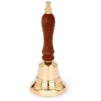 Nklaus Maritim Tischglocke aus Messing mit Holzgriff 12,5cm hoch