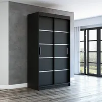 Mebloland Schwebetürenschrank, 2-türig Schrank PARIS 120 cm (mit Spiegel)