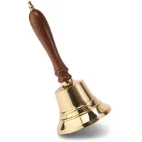 Nklaus Maritim Tischglocke aus Messing mit Holzgriff 22cm hoch