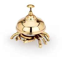 Nklaus Maritim Tresenglocke Krabbe aus massiv Messing Gold 9cm