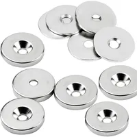 Vasalat Magnet rund, Scheibenmagnet mit Metallscheibe mit Senkbohrung, Rundmagnet