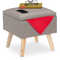 Relaxdays Sitzhocker mit Stauraum, Kunstleder, HBT: 40 x 40