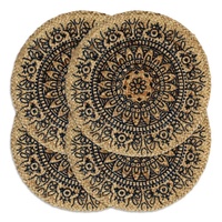 VidaXL Tischsets 4 Stk. Dunkelblau 38 cm Rund Jute