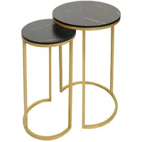MCW MCW, Beistelltisch, Schwarz, Gold, Holzwerkstoff, 40x64x40 cm, Wohnzimmer,