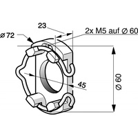 SOMFY Kompakt-Antriebslag. LT50 TK60 mit Federring gr.Öse
