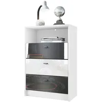 Vladon Kommode, Schwarz, Holzwerkstoff, 56x86x36 cm, Wohnzimmer, Kommoden &