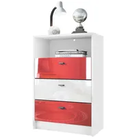 Vladon Kommode, Rot, Holzwerkstoff, 56x86x36 cm, Wohnzimmer, Kommoden &