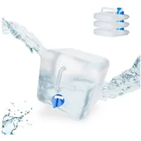 Relaxdays Faltkanister 4er Set, Blau,Transparent