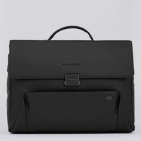 Piquadro Pan Aktentasche Leder 42 cm Laptopfach schwarz