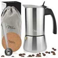 MILU Espressokocher 4 Tassen Silber