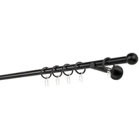 ONDECO 20mm,1-läufig,Rohr,Wandträger 12cm,Endstück ball Farbe: Schwarz, Größe: 290cm
