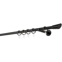 ONDECO 20mm,1-läufig,Rohr,Wandträger 12cm,Endstück rag Farbe: Schwarz, Größe: 300cm