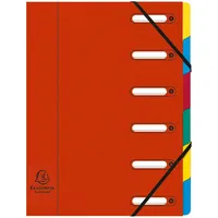 Exacompta Ordnungsmappe HARMONIKA Gummizug Karton 6 Fächer A4 Rot