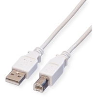Value USB 2.0 Kabel, Typ A-B, weiß, 1,8 m