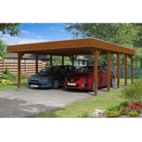 SKANHOLZ Skan Holz Doppelcarport Holz Nussbaum 557 x 708
