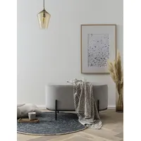 SalesFever Polsterhocker »Komfortabler Polsterhocker« mit Design-Gestell aus schwarzem Metall,