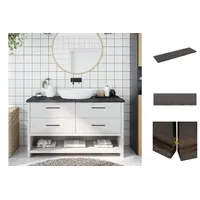 VidaXL Waschtischplatte Dunkelbraun 140x40x(2-4)cm Massivholz