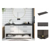 VidaXL Waschtischplatte Dunkelbraun 160x60x(2-6)cm Massivholz