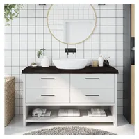 VidaXL Waschtischplatte Dunkelbraun 140x40x(2-6)cm Massivholz