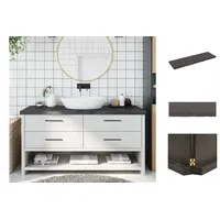 VidaXL Waschtischplatte Dunkelbraun 160x50x(2-6)cm Massivholz