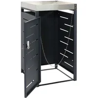 Mendler 1er-Mülltonnenverkleidung HWC-H40b, Mülltonnenbox, Pflanzkasten Edelstahl-Metall-Kombi 24kg 110x60x62cm erweiterbar