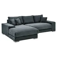 A.Z. Iwaniccy Ecksofa Cord SOFT, Grau - mit Kissen