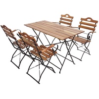 MCW Biergarten-Set MCW-J40, Bistroset Klapptisch Klappstuhl, Gastronomie-Qualität Akazie MVG-zertifiziert
