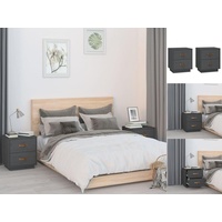 VidaXL Nachttische 2 Stk. Grau 40x34x45 cm Massivholz Kiefer
