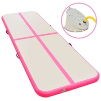 VidaXL Aufblasbare Gymnastikmatte mit Pumpe 600x100x10 cm PVC Rosa