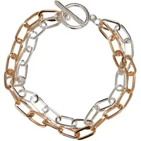 URBAN CLASSICS Bicolor Layering Bracelet in Goldfarben, Größe S/M