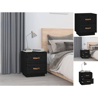 VidaXL Nachttisch Schwarz 40x34x45 cm Massivholz Kiefer