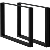 ECD Germany 2x Tischbeine aus Vierkantprofilen 90 x 72