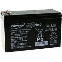 Powery Blei-Gel Akku kompatibel mit YUASA Typ NP7-12L 12V