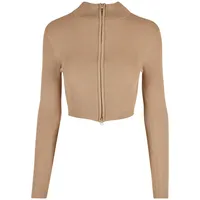 URBAN CLASSICS Cropped Rib Knit Strickjacke Union Beige XS