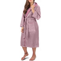 Normani Damen Wellness-Bademantel aus 100% Baumwolle in Rosa/Hellrosa |