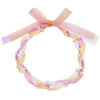 VALERO PEARLS Perlen-Kette Organza Süßwasser-Zuchtperle in Weiß/Pink/Gelb 45,0 cm