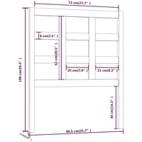 VidaXL Kopfteil 80,5x4x100 cm Massivholz Kiefer - Braun