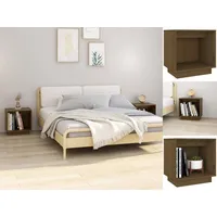VidaXL Nachttische 2 Stk. Honigbraun 40x30x40 cm Massivholz Kiefer