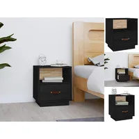 VidaXL Nachttisch Schwarz 40x34x45 cm Massivholz Kiefer