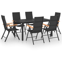 VidaXL 7-tlg. Garten-Essgruppe Schwarz und Braun