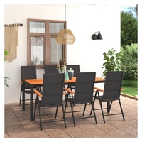 VidaXL 7-tlg. Garten-Essgruppe Schwarz und Braun - Schwarz