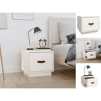 VidaXL Nachttisch Weiß 40x34x35 cm Massivholz Kiefer