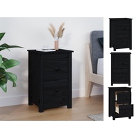 VidaXL Nachttisch Schwarz 40x35x61,5 cm Massivholz Kiefer