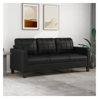 VidaXL Sofa 3-Sitzer-Sofa Couch Schwarz 180 cm Kunstleder schwarz