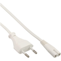 InLine Netzkabel, Netzstecker auf Euro 8 C7 Stecker, weiß,