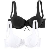 PETITE FLEUR Dekolleté-BH Damen weiß+schwarz Gr.80B